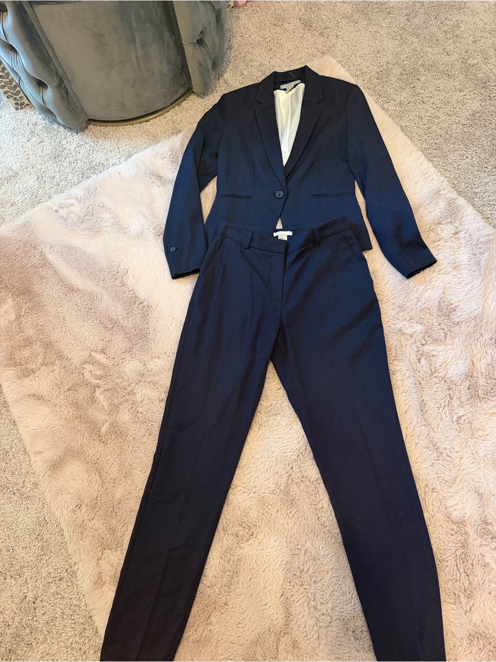 H&M Women's Navy Tailored Suit Pants
